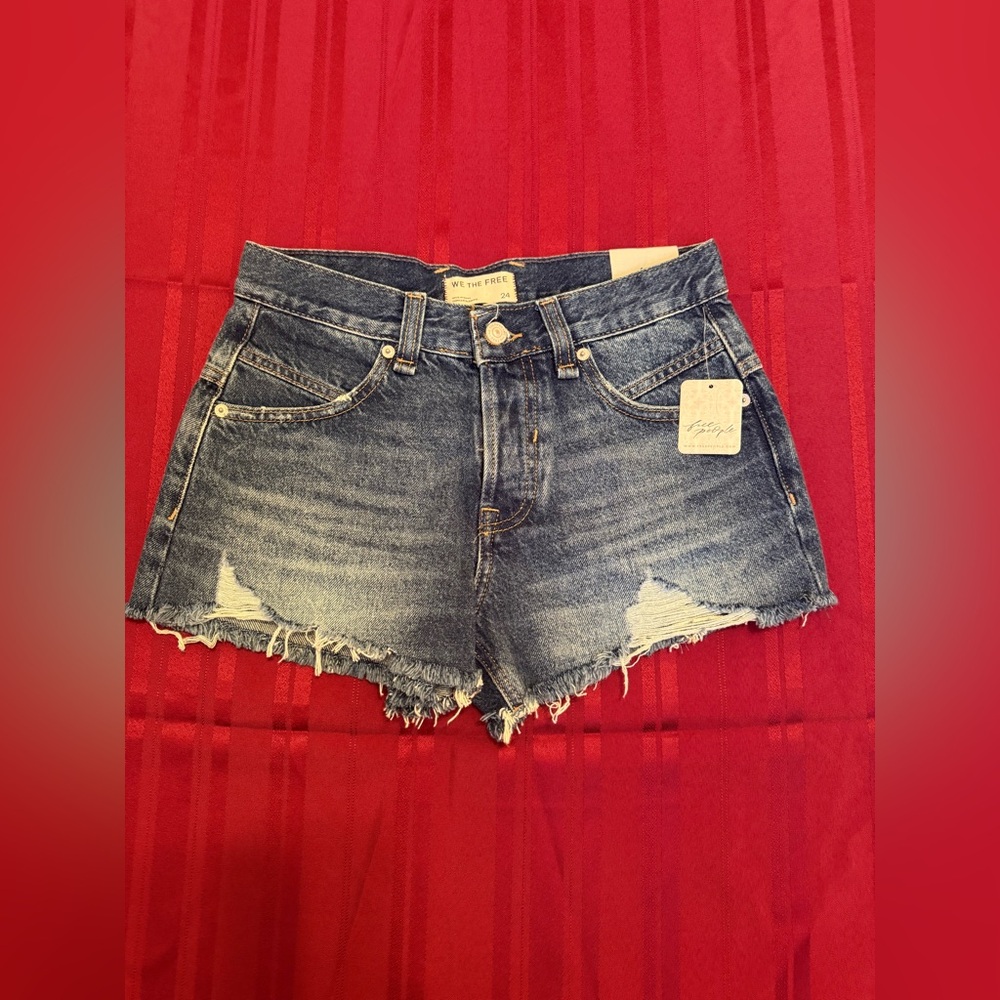 We The Free Distressed Blue Jean Shorts